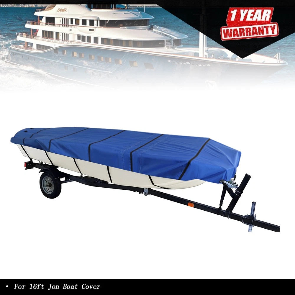 Heavy Duty Waterproof Trailerable Jon Boat Cover for 16Ft Boat (16FT)