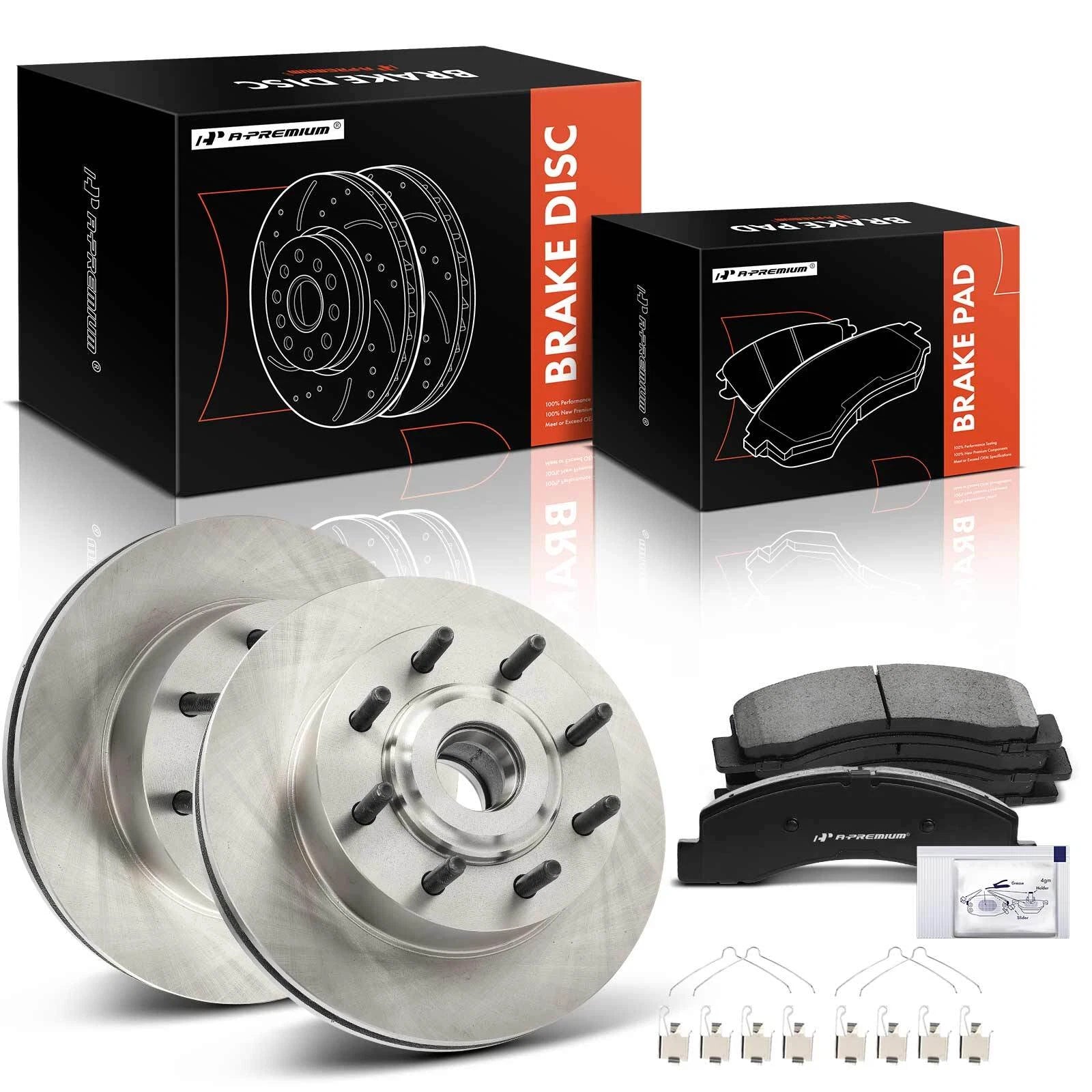 Set of 2 Front Disc Brake Rotors & Ceramic Pads for Ford Excursion (2005)