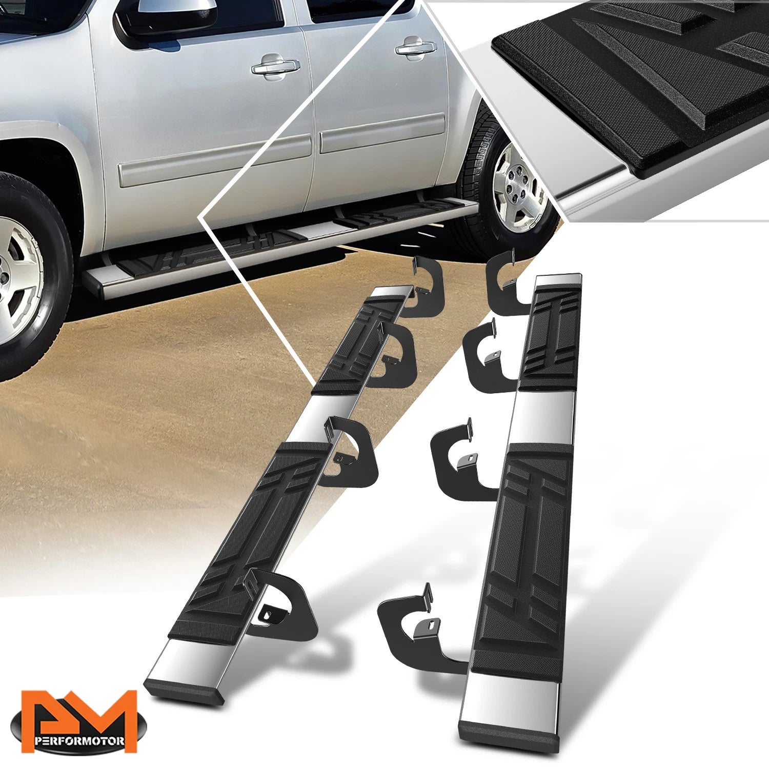 6.5" Side Step Bar Running Board for Avalanche Suburban Yukon XL 1500 2500 (2002–2014)