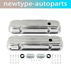 Finned Tall Polished Aluminum Valve Covers for Pontiac 350 400 455
