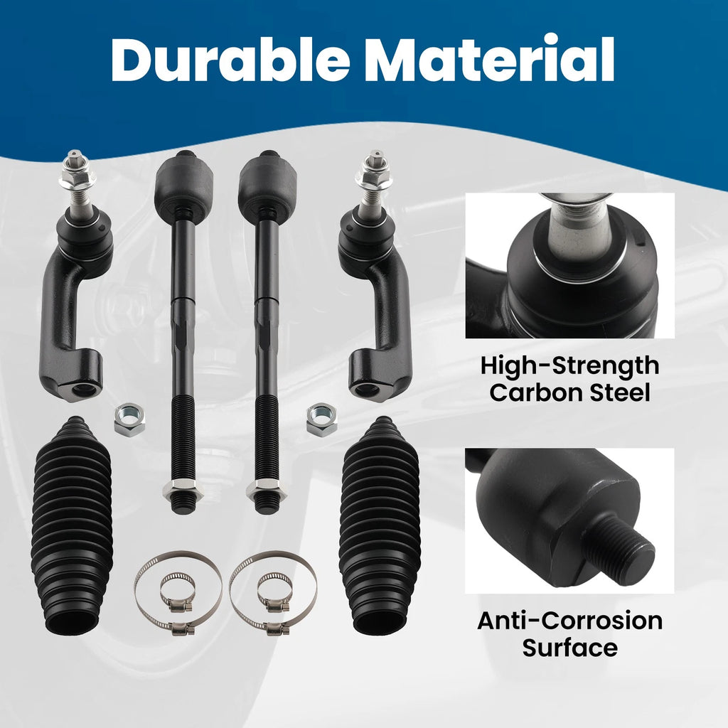 Set of 6 Front Inner Outer Tie Rod Ends for Expedition F-150 Navigator (2007–2017)