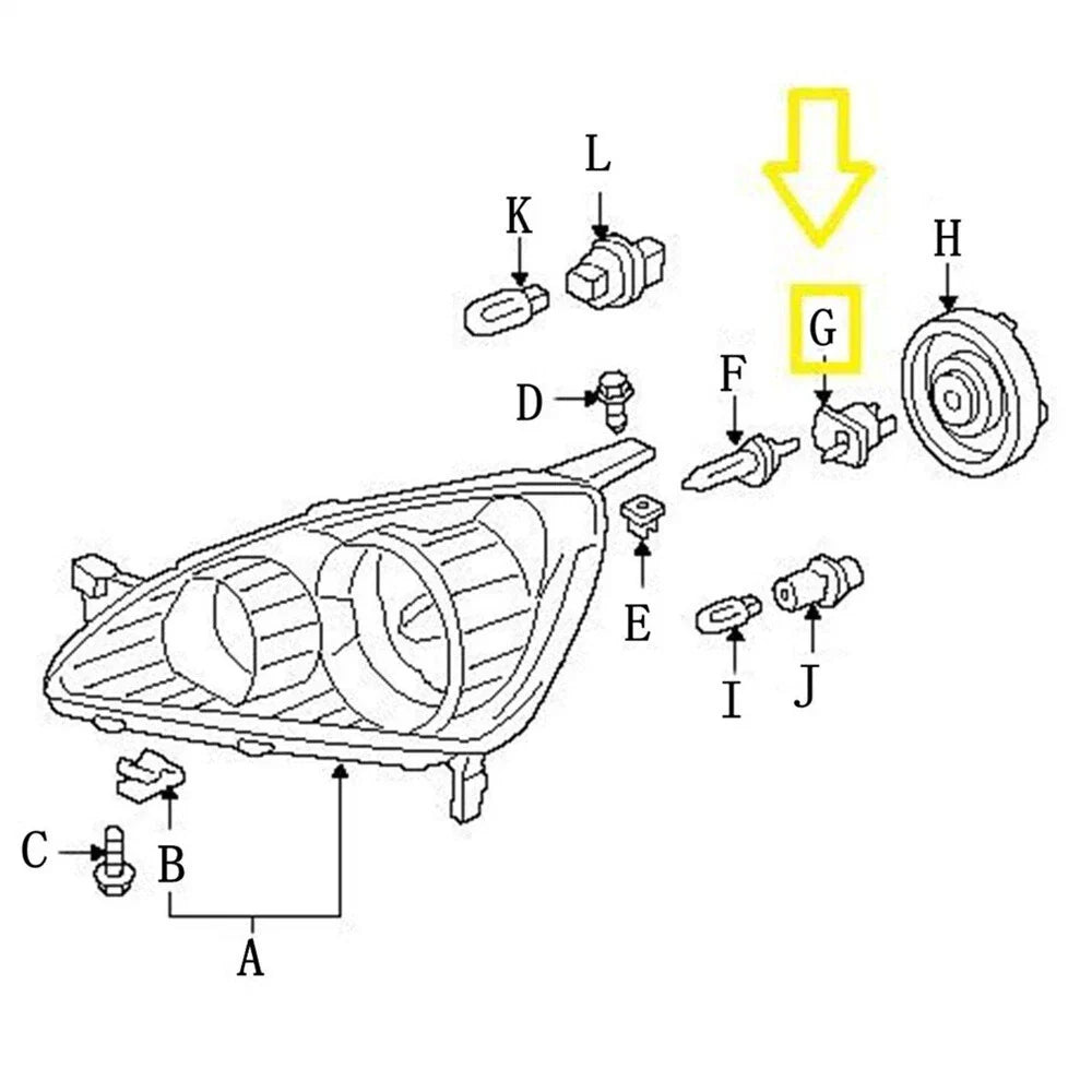 Halogen Headlight Bulb Socket Holder for Honda CR-V (2005-2006)