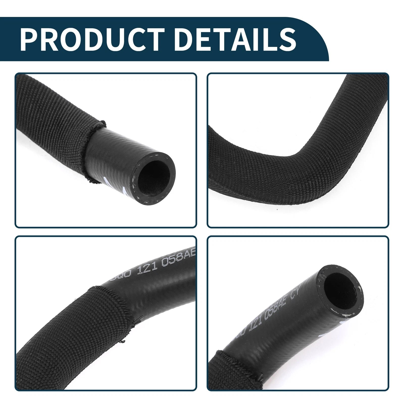 Radiator Hose Coolant Pipe for Volkswagen Golf 1.8L (2015–2018) Rubber Black