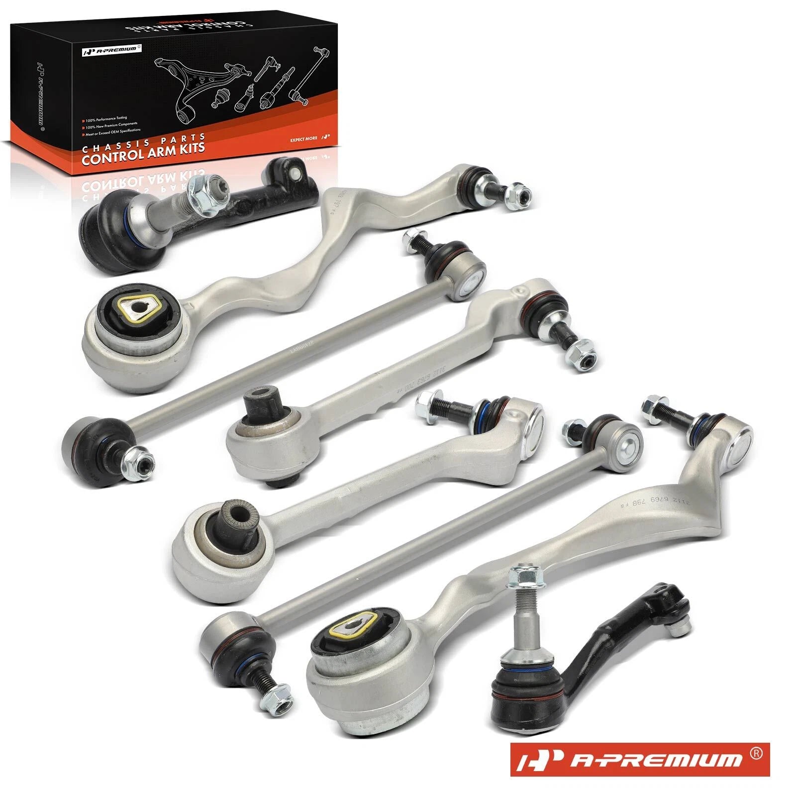 8x Front Control Arm & Sway Bar Link & Tie Rod End for BMW 3 Series (2007–2019)