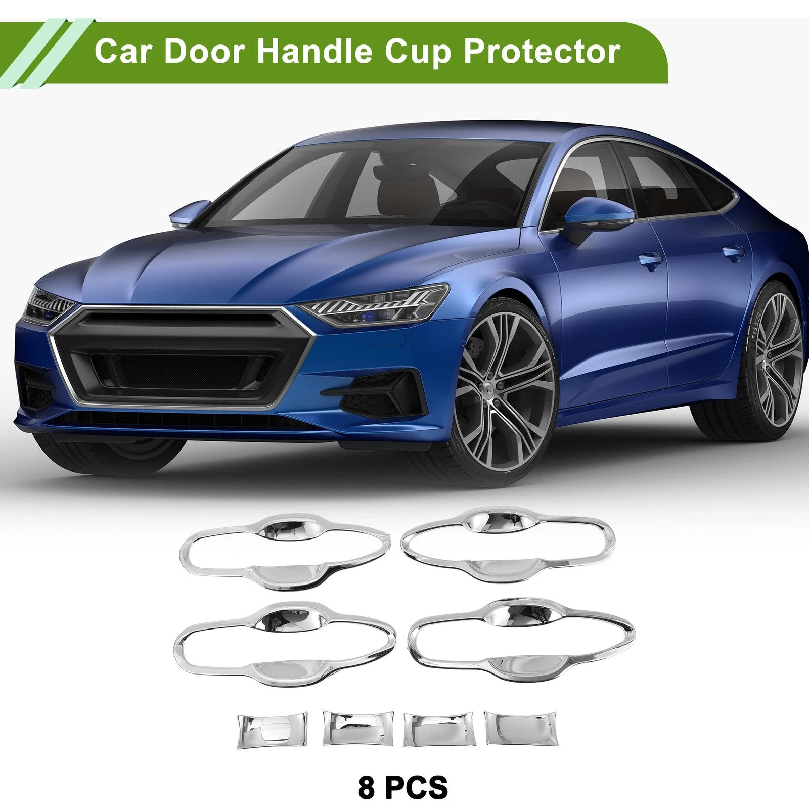 Set of 8 Chrome Door Handle Cup Protectors for Toyota Camry (2018–2024)
