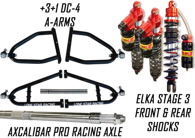 A-Arms +3 Set for Raptor 250 125 (2006–2014) - Elka Legacy Shocks