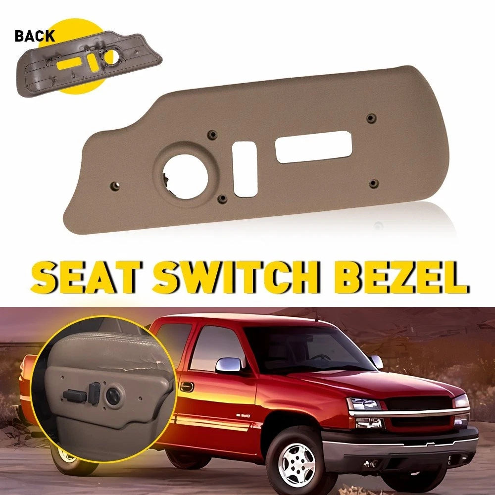 Power Seat Switch Bezel for Chevy GMC Truck (88941684) Neutral Tan Driver Side
