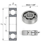 Deep Groove Ball Bearing 6201 for Scooter Skateboard Wheel (12x32x10mm)