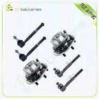 2 Front Wheel Hub Bearing ABS + 4 Tie Rods for GMC K1500 (1995–1999)