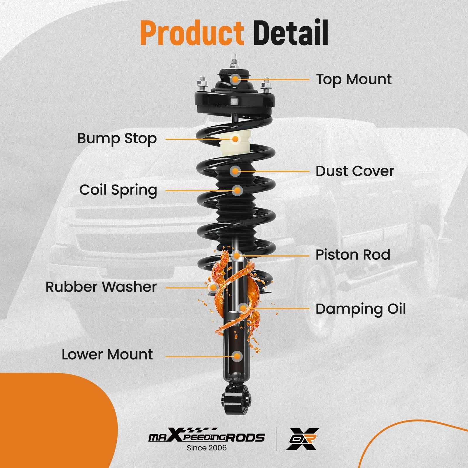 Quick Complete Rear Strut for Dodge Journey (2011–2019) 2.4L 3.6L