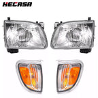 Set of 2 Headlights Corner Lamps w/Bulbs for Toyota Tacoma (2001–2004)