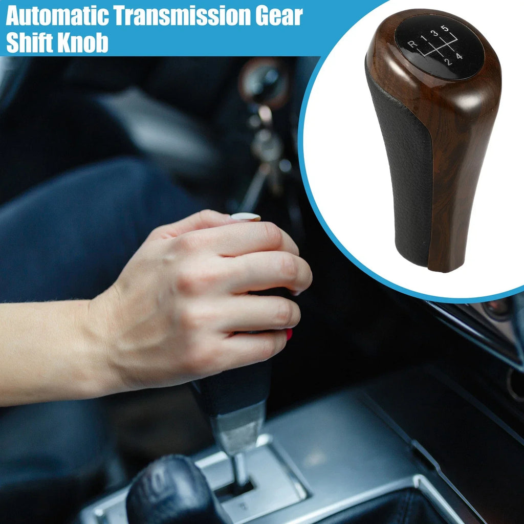 Gear Shift Knob 5 Speed for BMW Black Red Wood Pattern