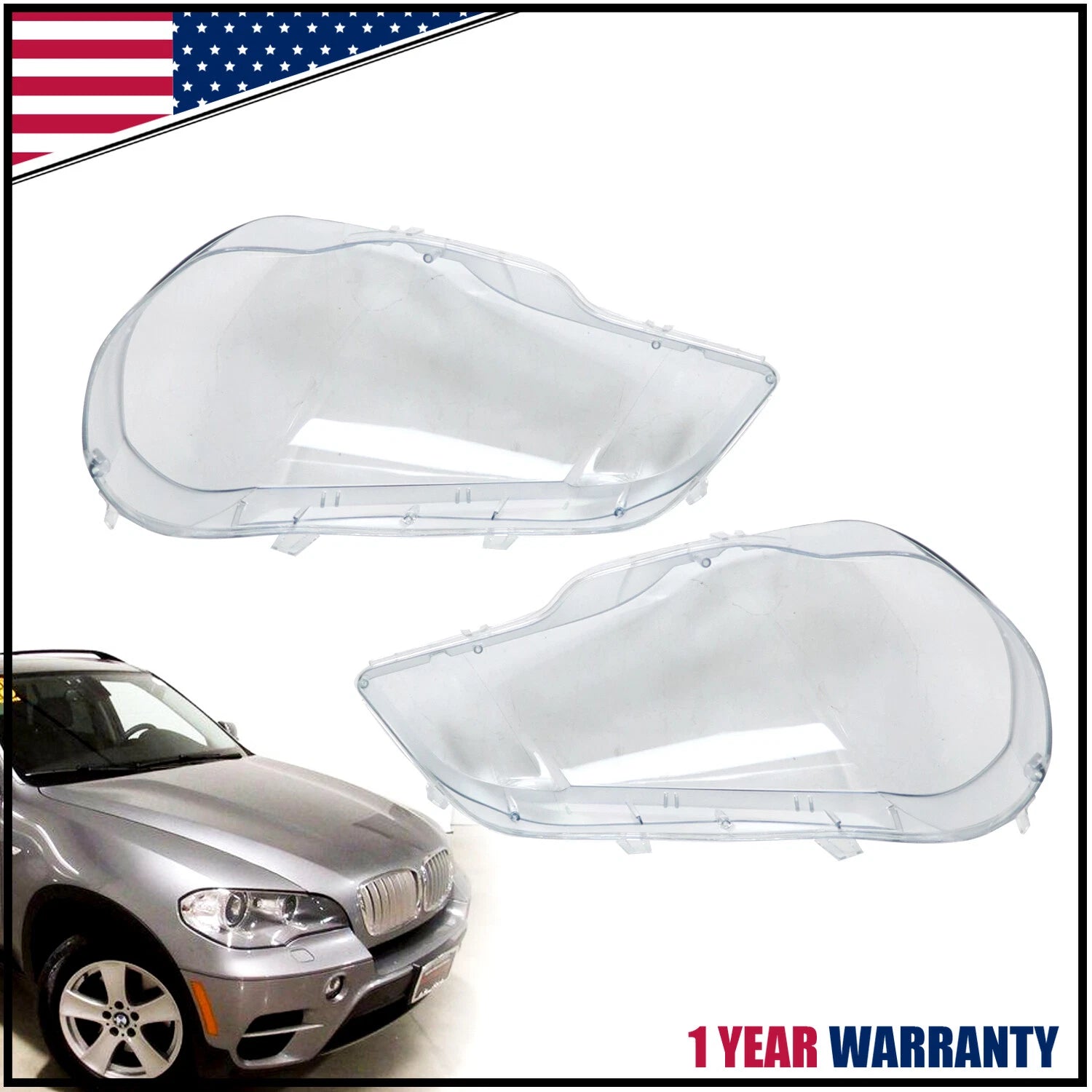 Set of 2 Headlight Covers for BMW X5 E70 (2008–2013)