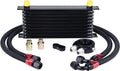 10 Row AN10 Universal Aluminum Transmission Oil Cooler & Filter Adapter Kit