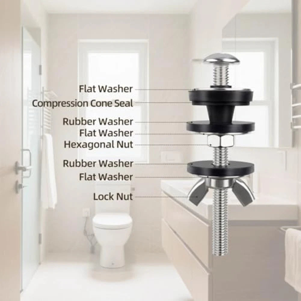 Stainless Steel Toilet Tank Bolts Replacement Kit (Rust Resistant)