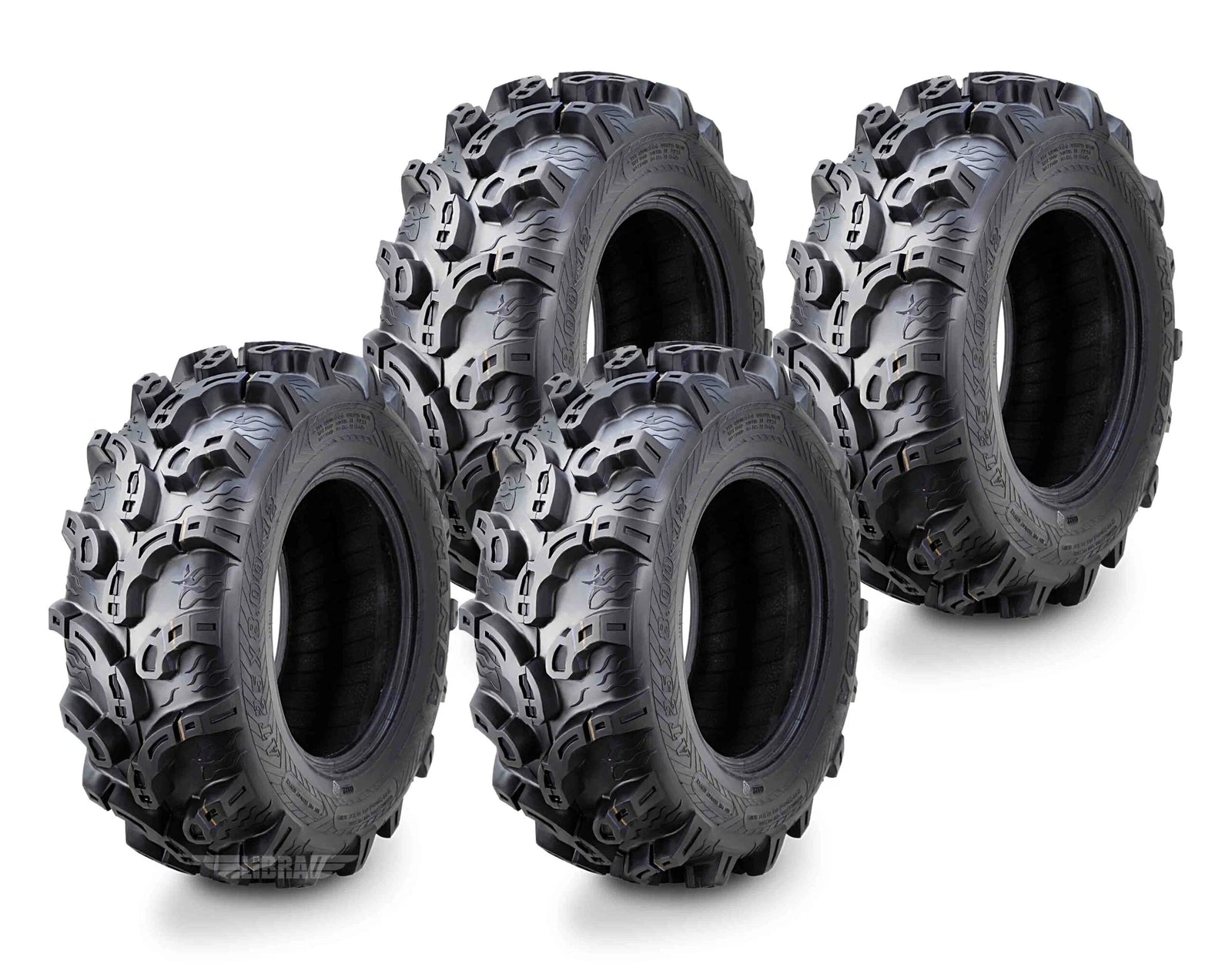 Set of 4 WANDA ATV/UTV Tires 25x8-12 Ultra Mud (Front & Rear)