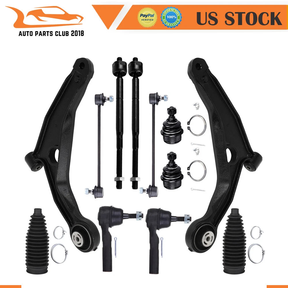 12pcs Front Lower Control Arm Ball Joint Tie Rod for Chrysler Sebring (2007–2010)