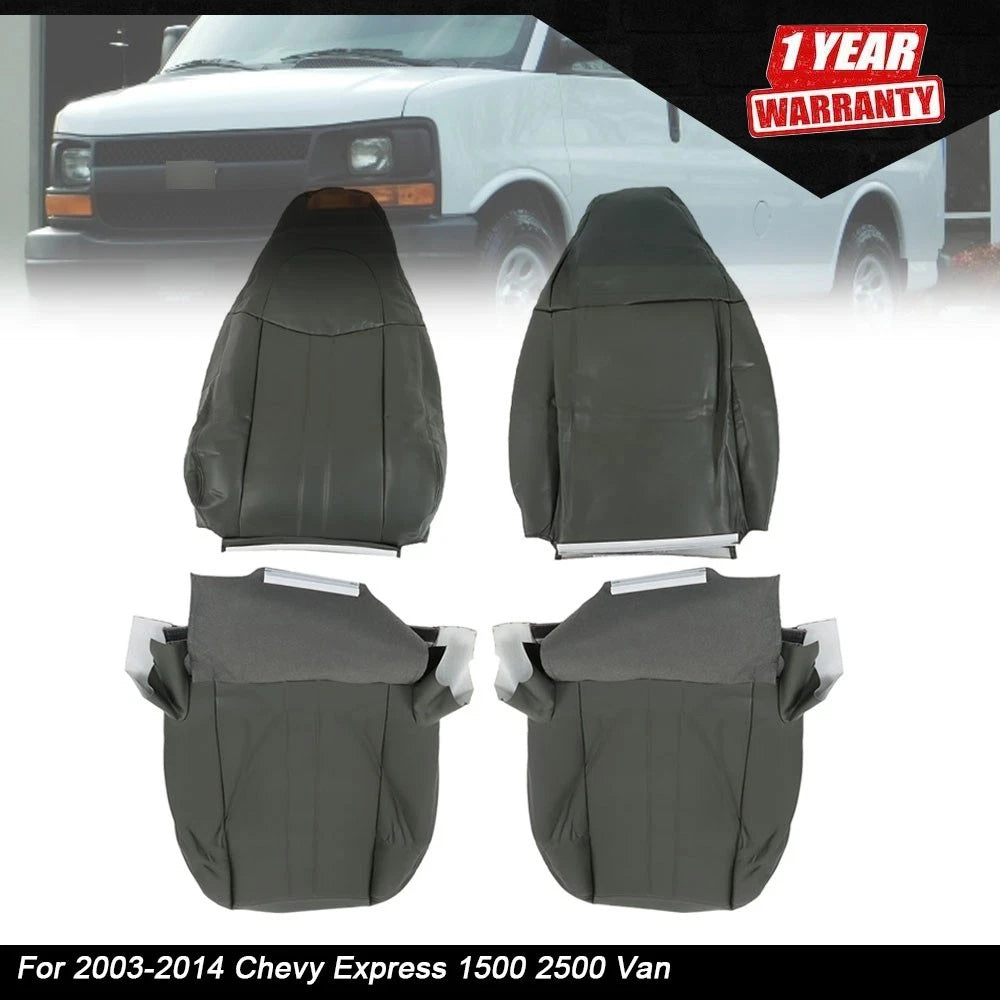 Set of 2 Leather Seat Covers for Chevy Express 1500 2500 Van (2003–2016)