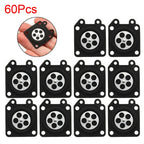 60Pcs Carburetor Metering Diaphragm Repair for Walbro (95-526, 95-526-9)