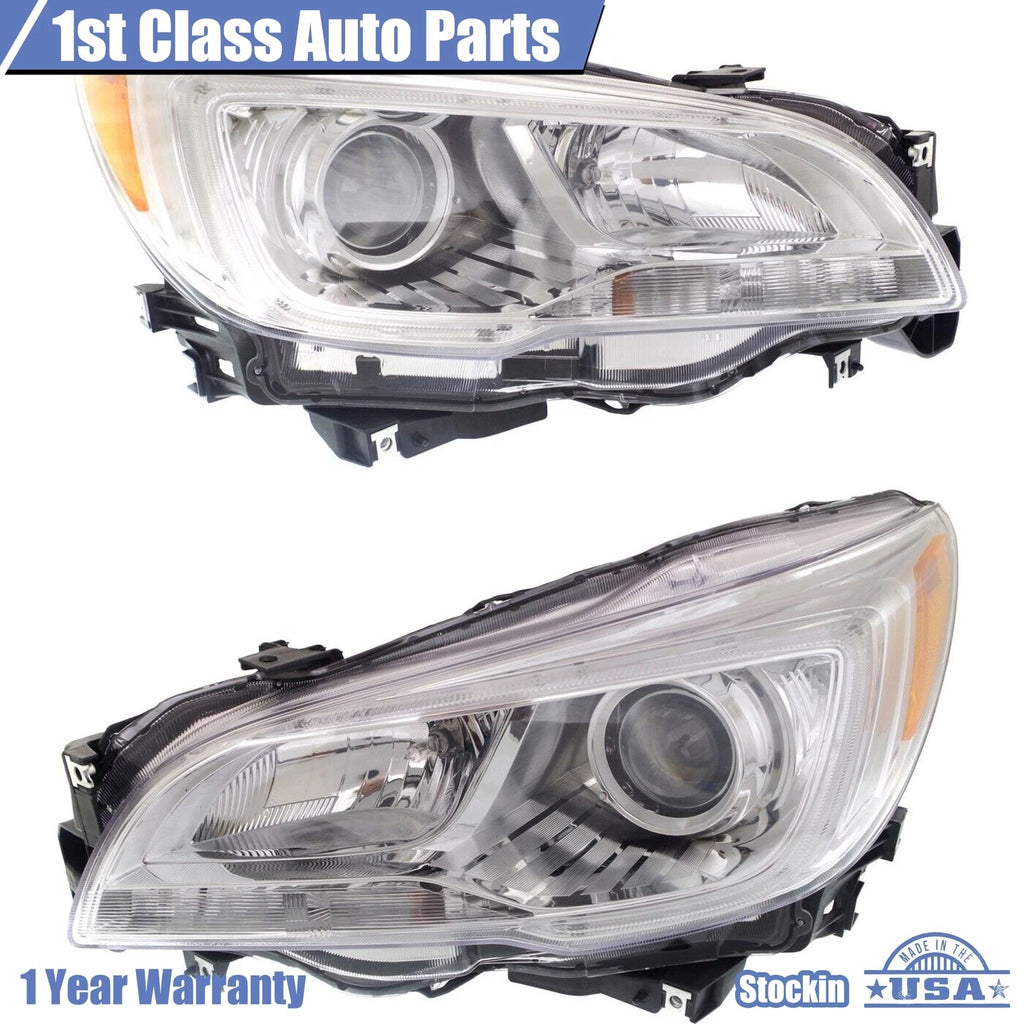 Set of 2 Chrome Halogen Headlights for Subaru Legacy Outback (2015–2017)