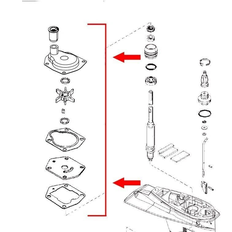 Water Pump Repair Kit for Mercury Mariner 25-50 HP Outboard (821354A04)