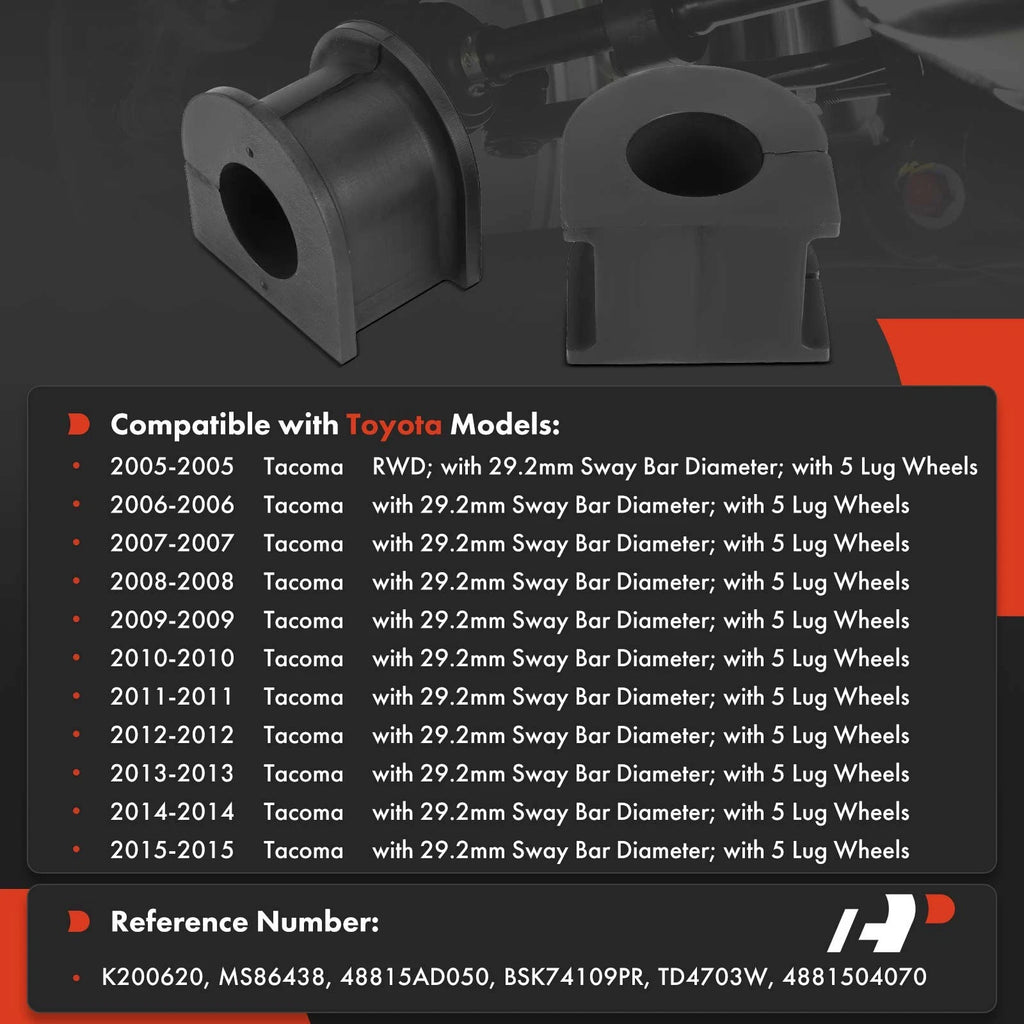Front Sway Bar Bushing Kit for Toyota Tacoma RWD (2005–2015)