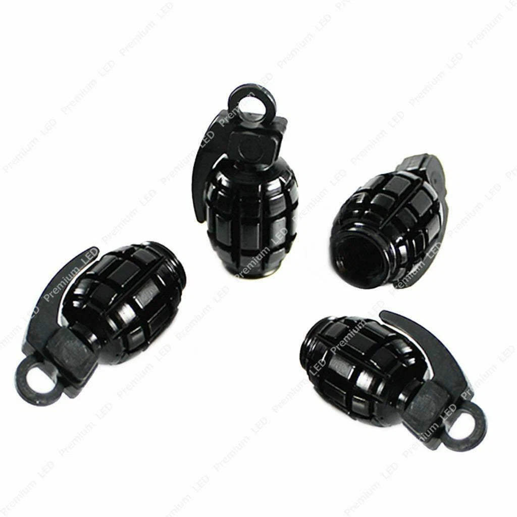 4PCS Universal Black Wheel Tyre Valve Caps for All Vehicles (-)