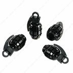 4PCS Universal Black Wheel Tyre Valve Caps for All Vehicles (-)