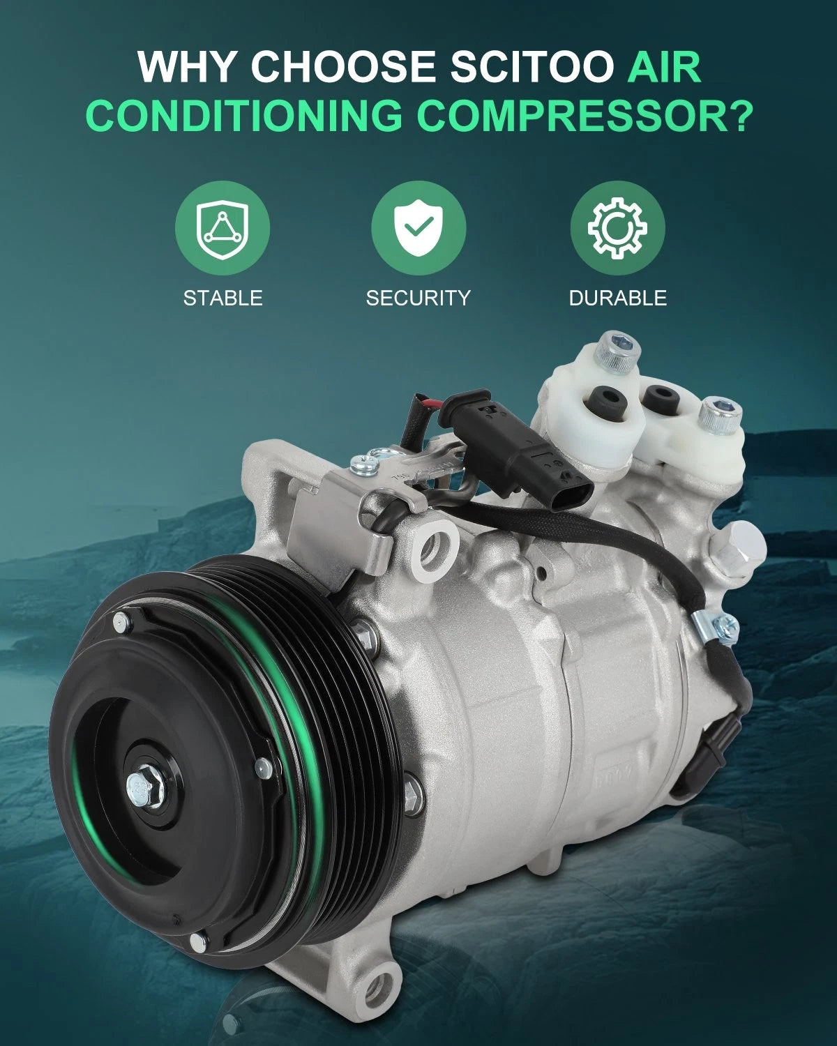 A/C Compressor for Mercedes-Benz C300 GLC300 (2015–2020) 2.0L