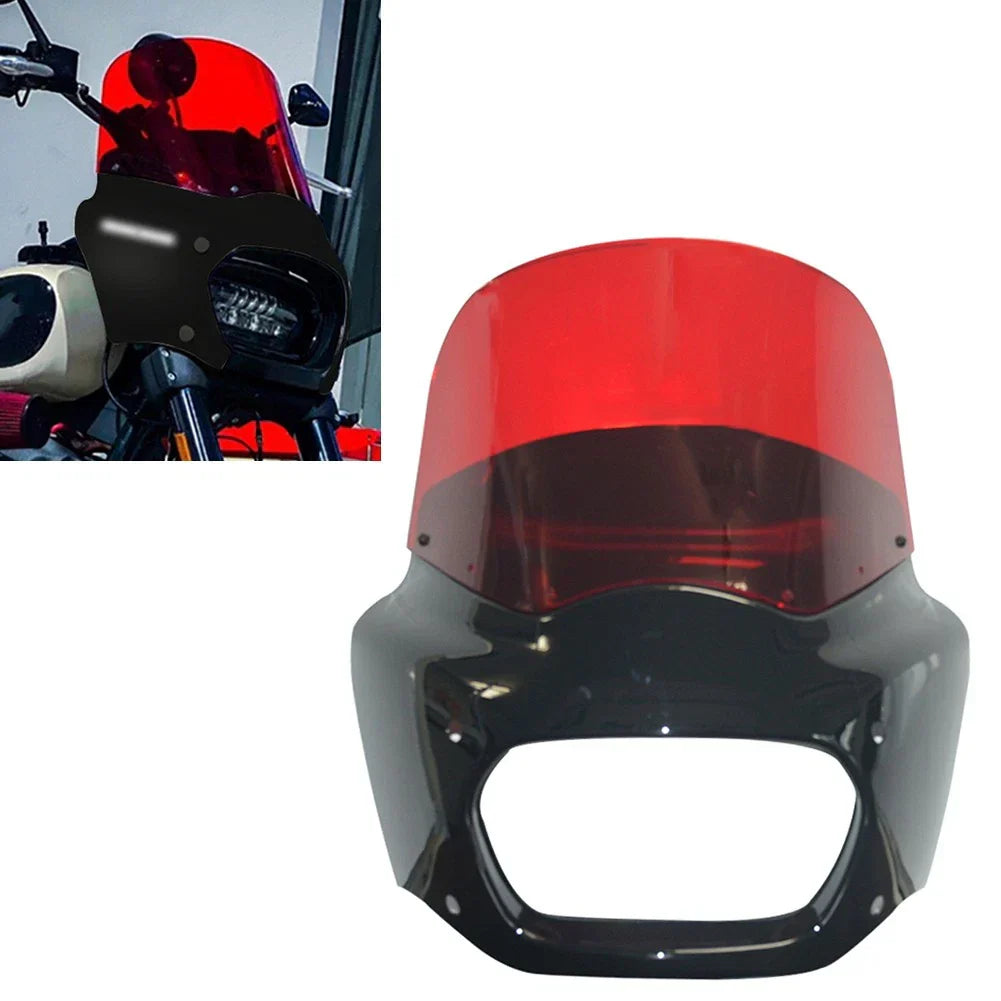11" Red Front Fairing Windshield for Harley Softail Fat Bob 114 (2018-2024)