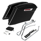 4" Extended Saddlebags with 6x9" Speaker Lids & Bracket for Harley Softail (1984–2017)