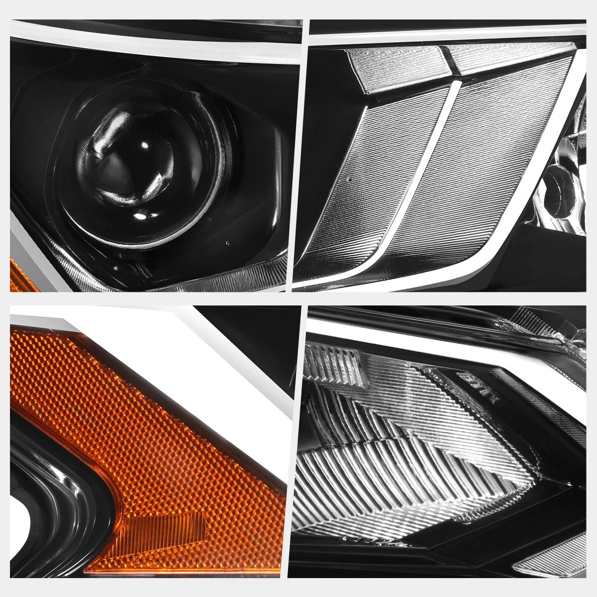 Right Side Projector Headlight Lamp for Nissan Altima (2019–2022) Black/Amber