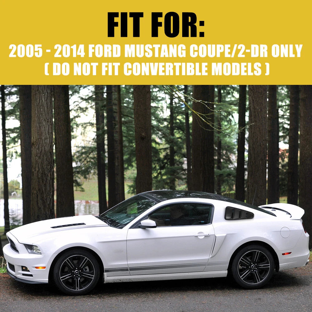 Rear Side Window Louvers for Ford Mustang (2005–2014) GT Lambo
