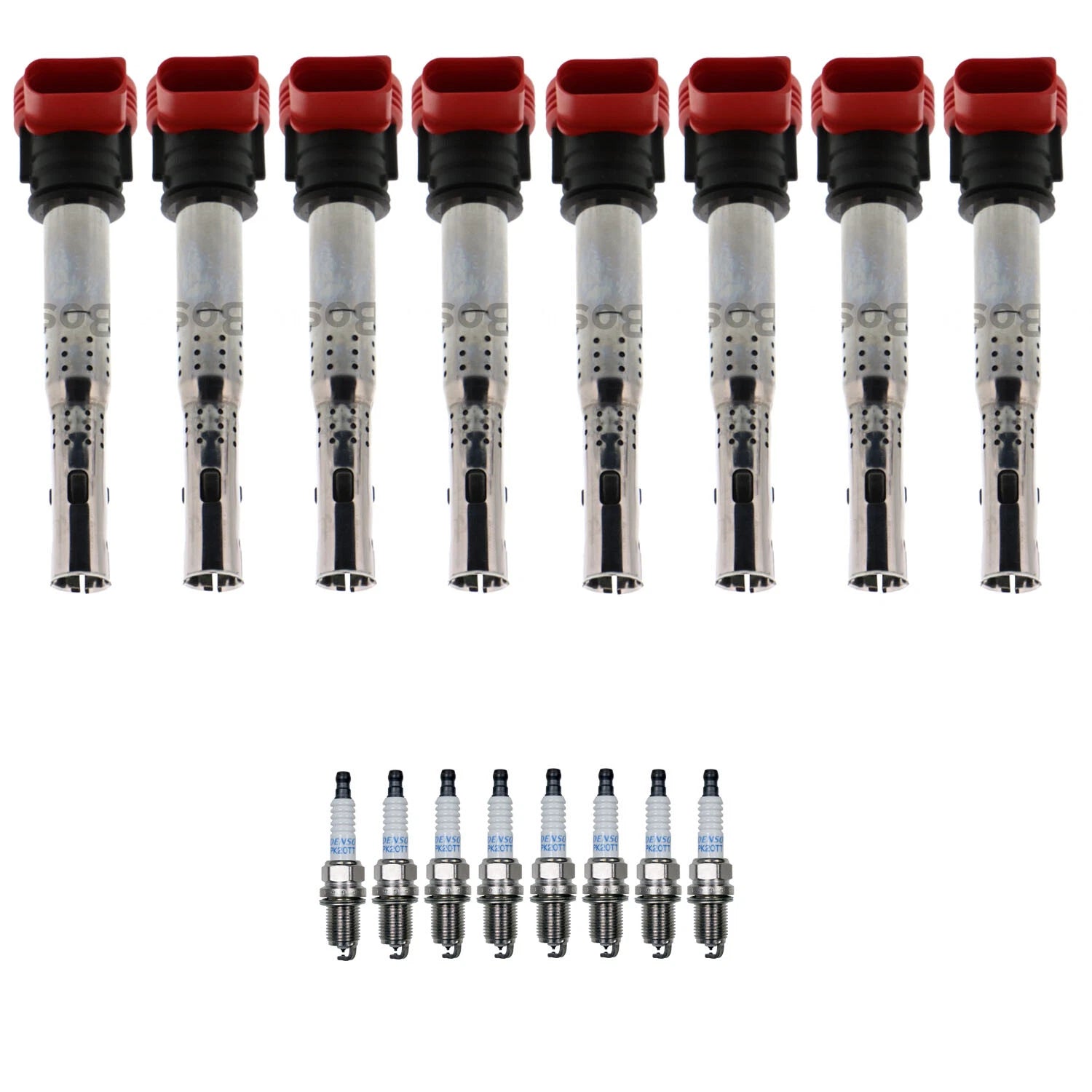 Set of 8 Ignition Coils & Spark Plugs for Audi A6 Quattro R8 S5 (2005–2020)