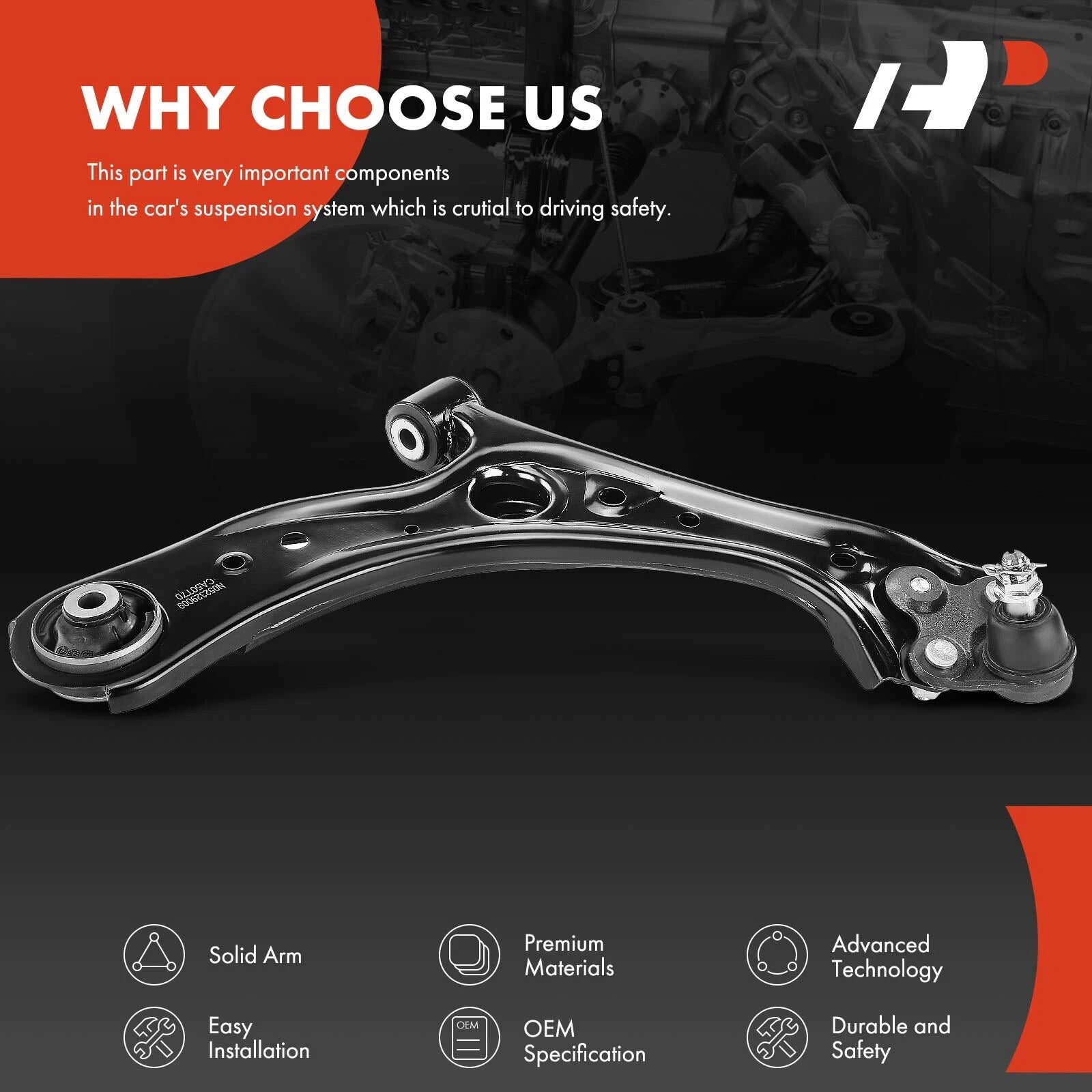 Front Right Lower Control Arm with Ball Joint for Honda HR-V (2016-2022)
