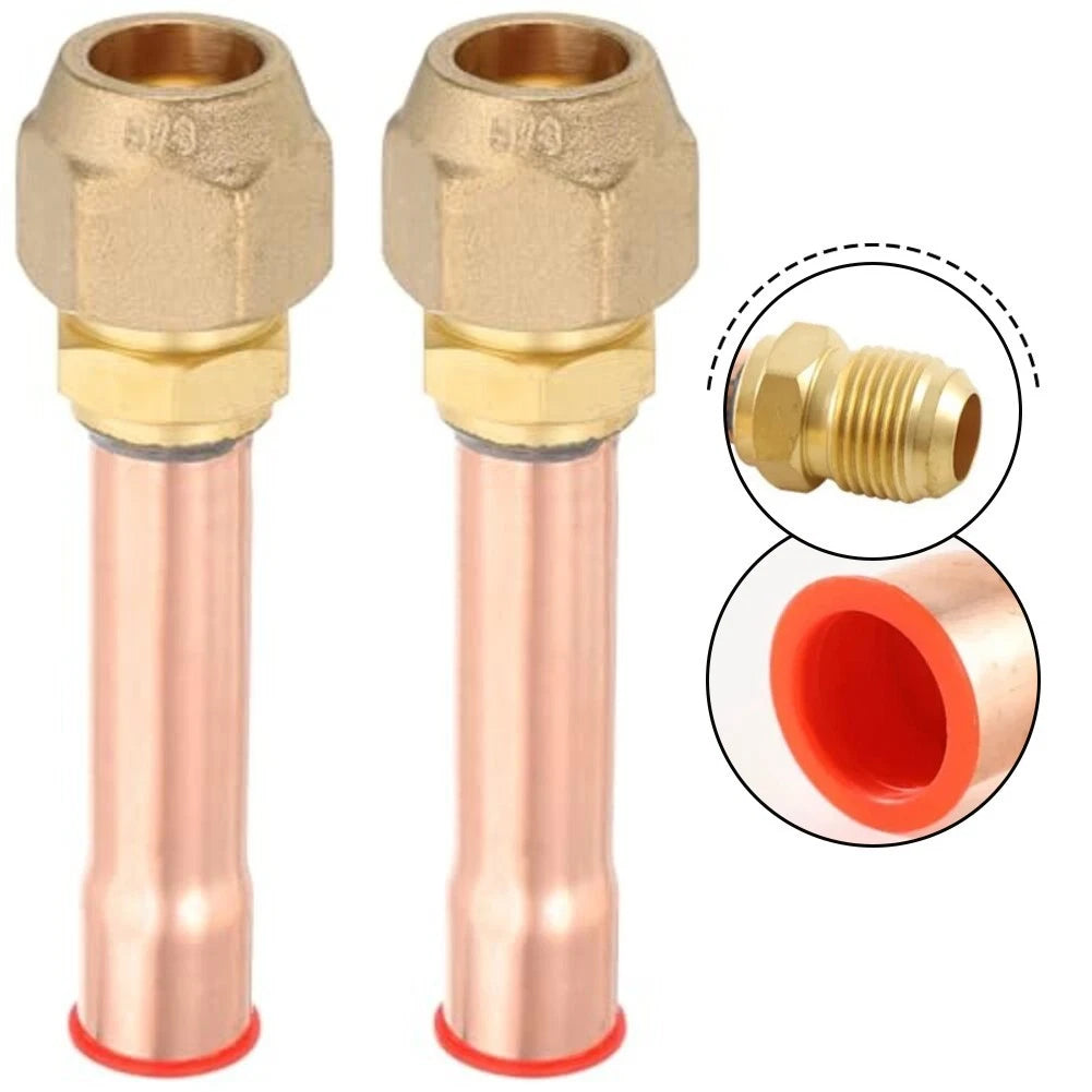 2X Brass Flare Pipe Connectors for HVAC and Refrigeration (58 Inch)