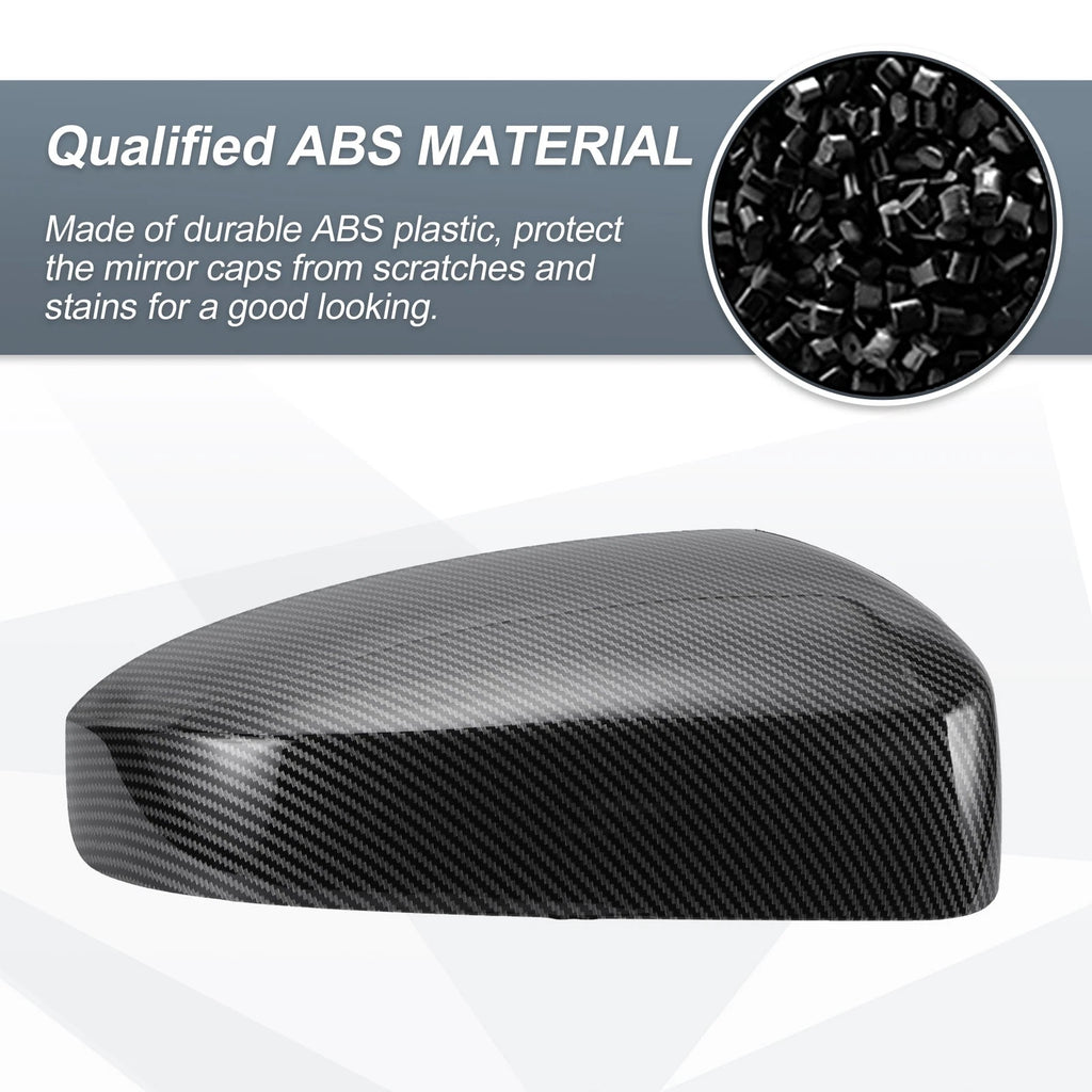Set of 2 Rearview Mirror Cover Caps Black Carbon Fiber for Nissan Sentra (2007–2012)