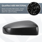 Set of 2 Rearview Mirror Cover Caps Black Carbon Fiber for Nissan Sentra (2007–2012)