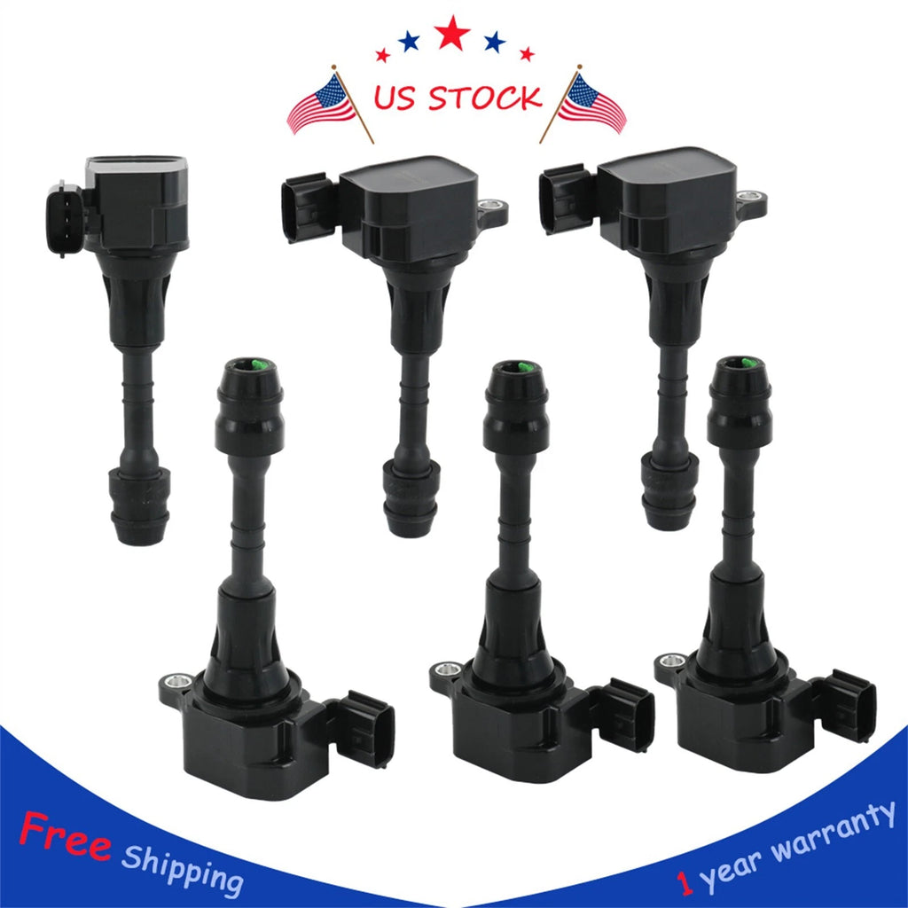 Set of 6 Ignition Coils for Nissan Altima Frontier Maxima Quest Pathfinder V6