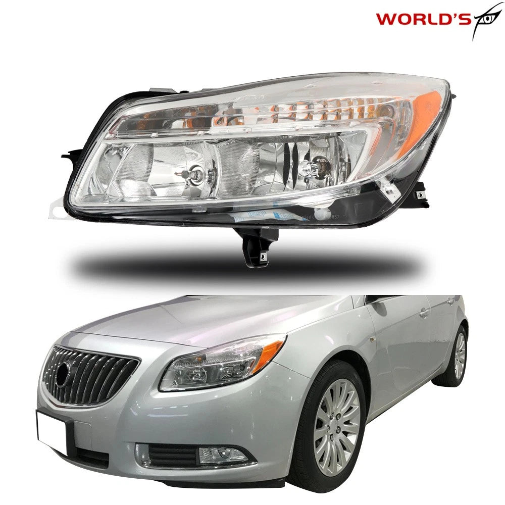 Headlight for Buick Regal (2011–2013) Halogen Chrome Housing Left Side