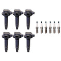 Set of 6 Ignition Coils & Iridium TT Spark Plugs for Ford Mazda (3.5, 3.7)