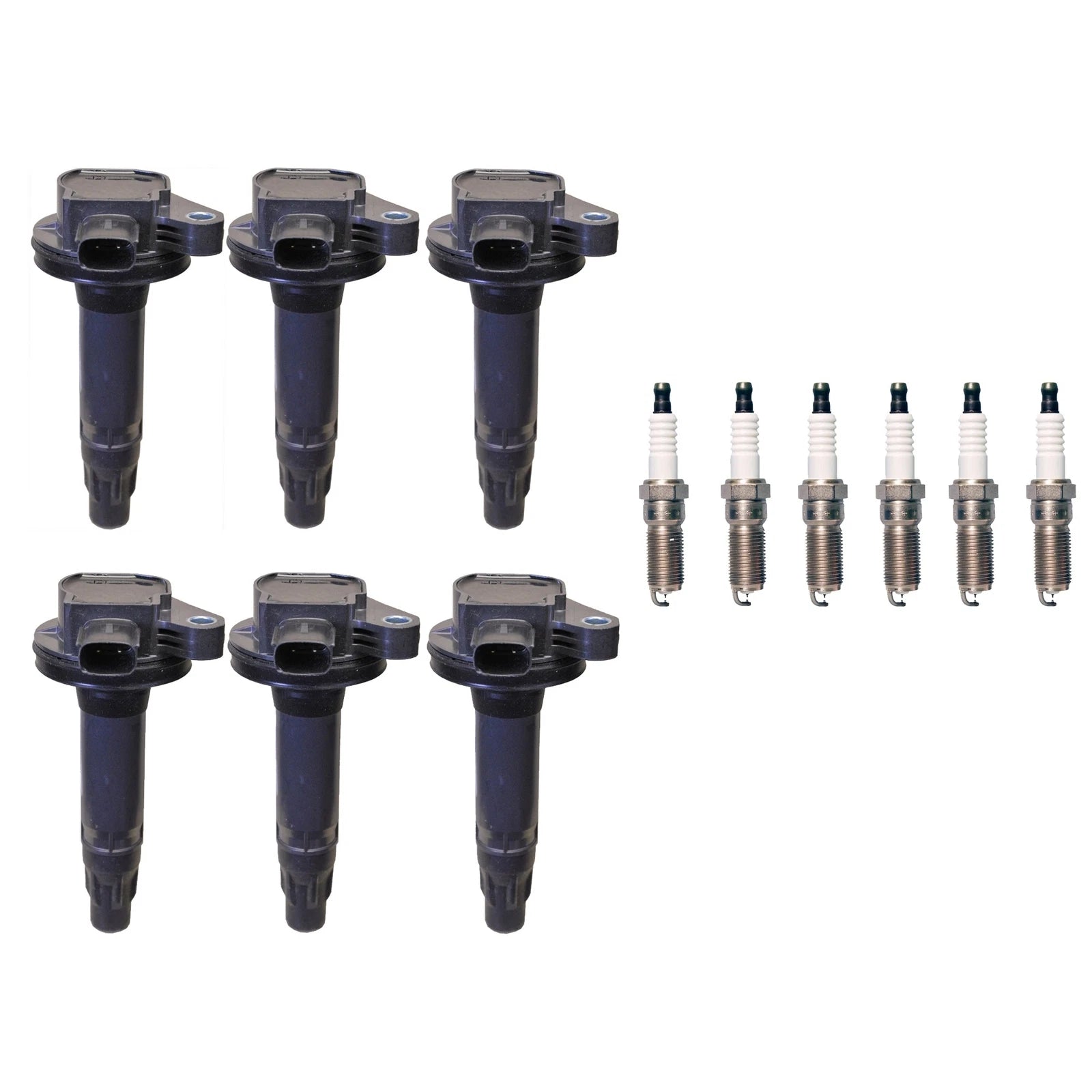 Set of 6 Ignition Coils & Iridium TT Spark Plugs for Ford Mazda (3.5, 3.7)