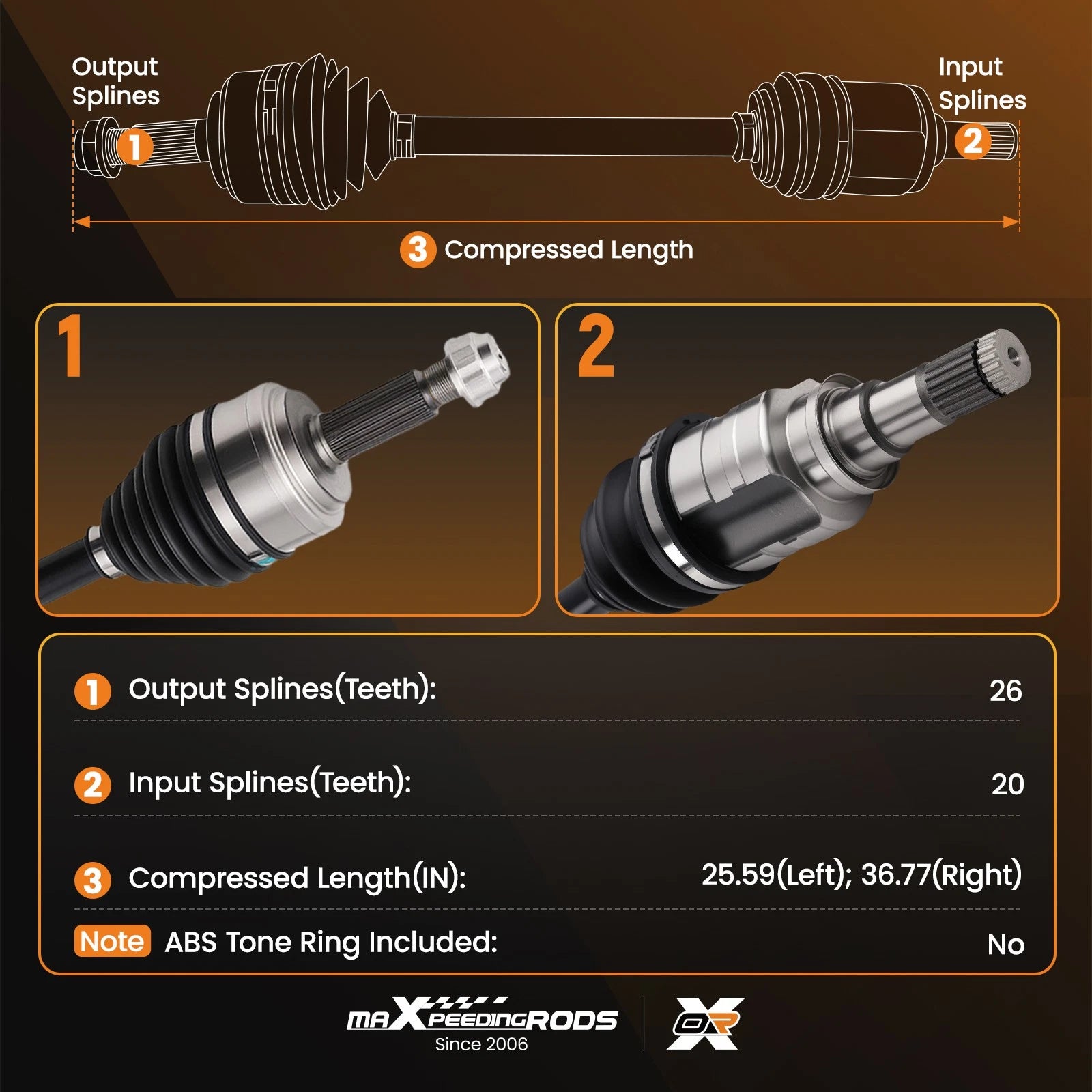 2X CV Axle Assembly for Toyota Corolla L4 1.8L (2020–2021)