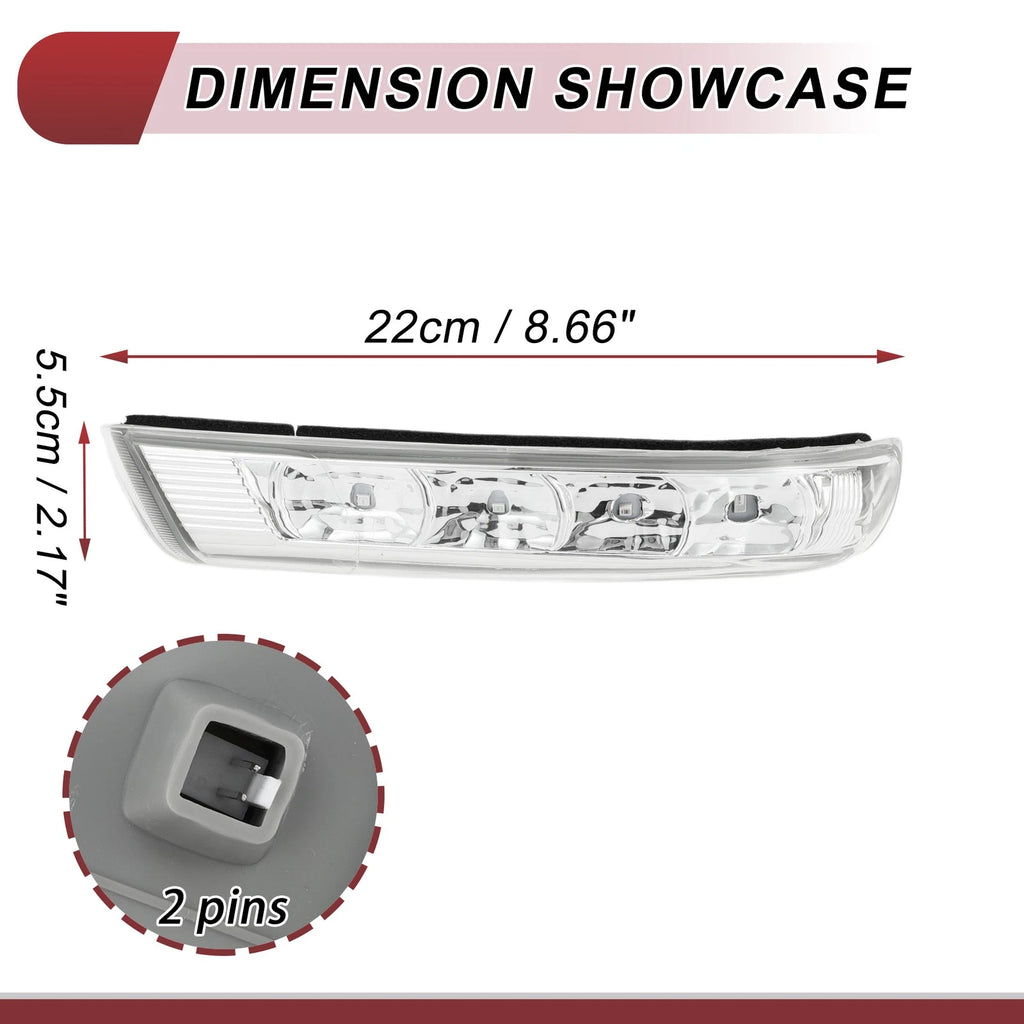Mirror Turn Signal Light for Hyundai Santa Fe (2013–2018) No. 876133J000 Left Gray Clear
