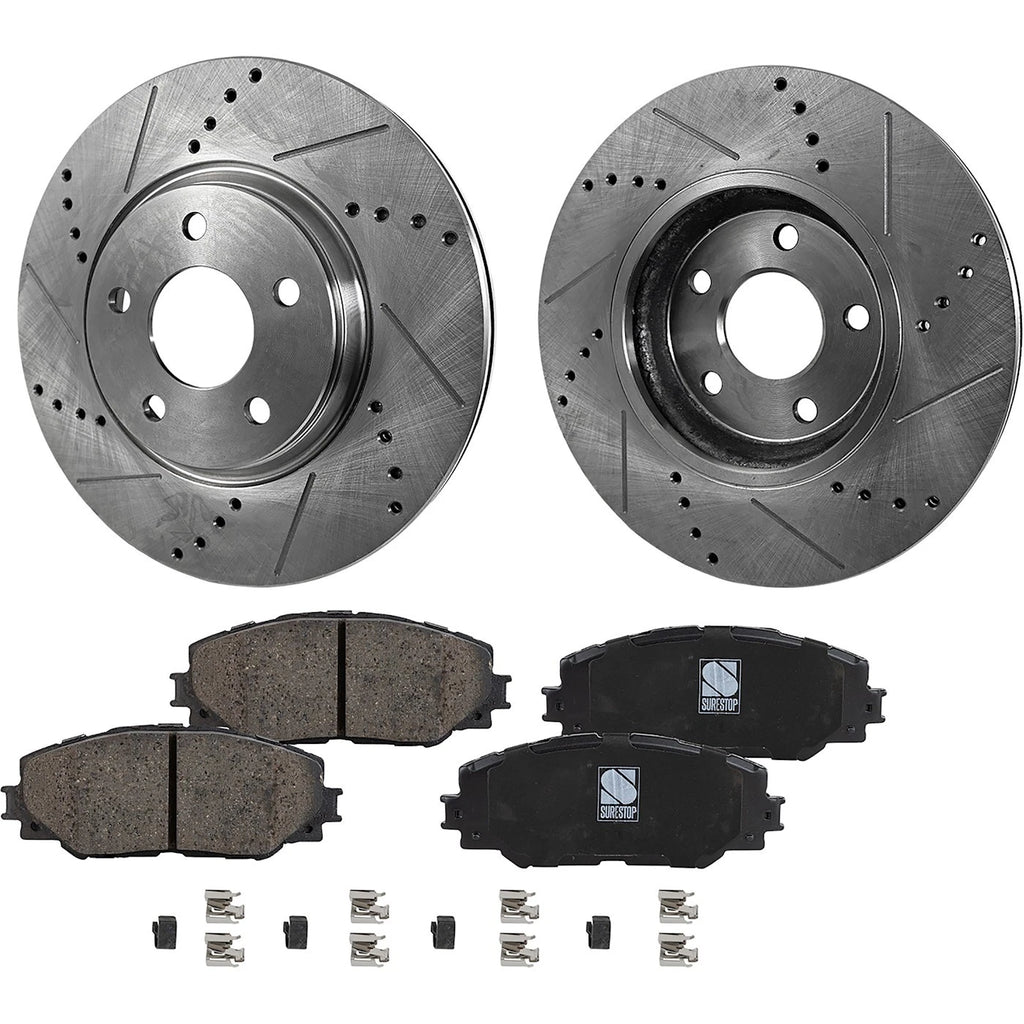 Front Brake Disc Rotors and Pads Kit for Toyota Corolla, Scion xD, Matrix
