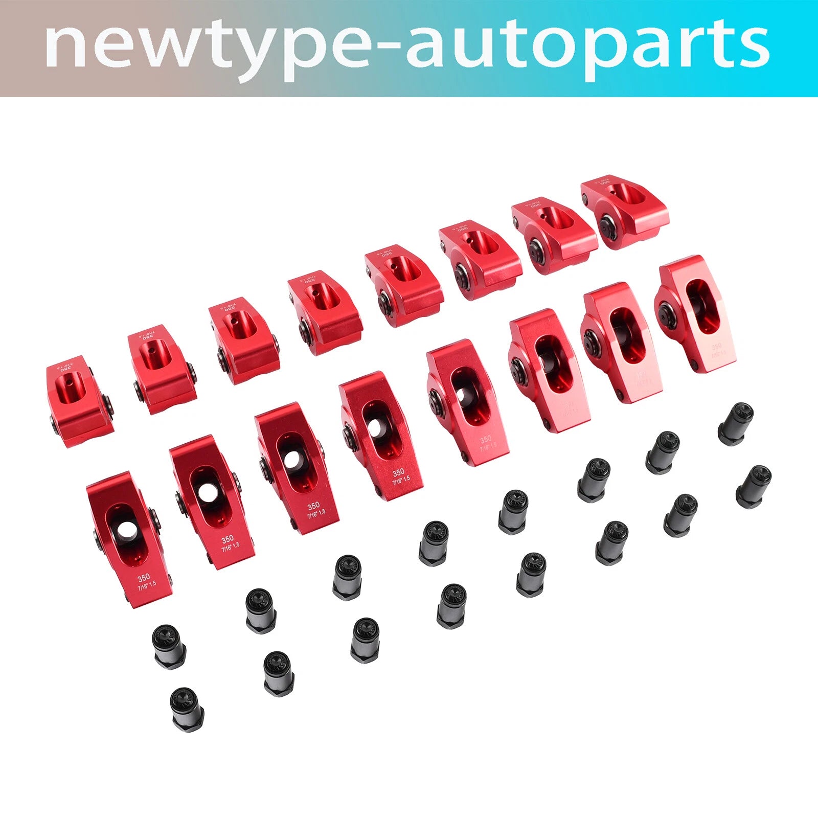 1.5 Ratio Red Aluminum Roller Rocker Arms for Small Block Chevy SBC 350 (1960–2002)