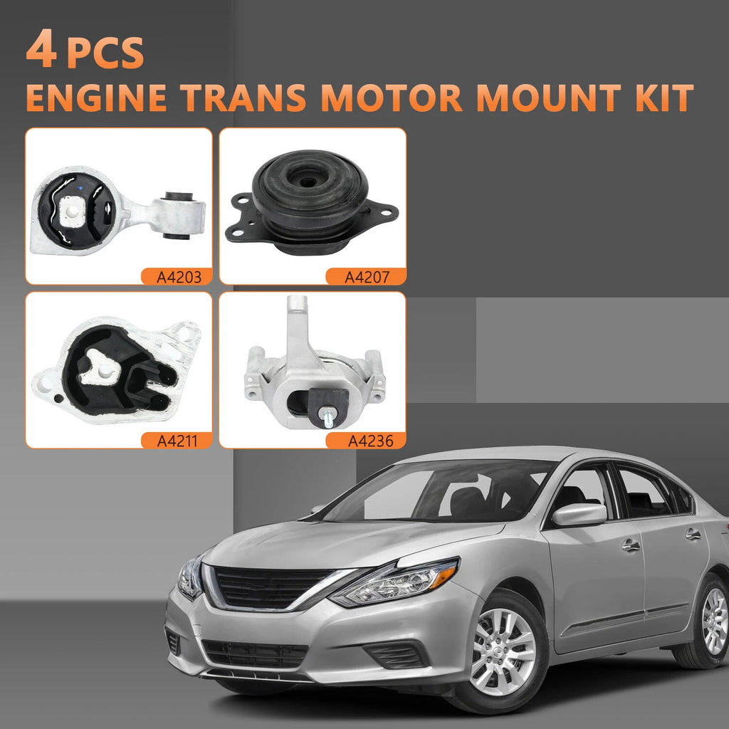 Set of 4 Engine Motor Transmission Mounts for Nissan Altima 2.5L (2007–2012)