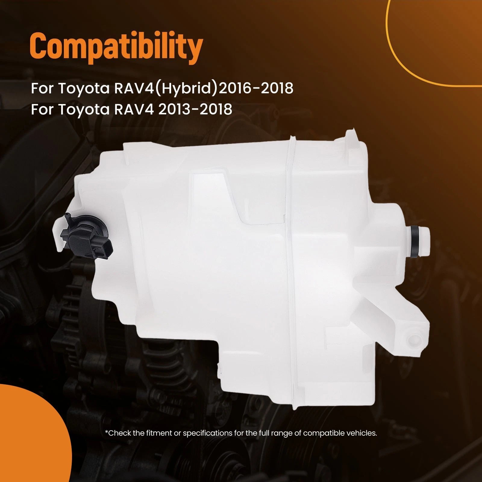 Windshield Washer Fluid Reservoir Tank with Pump for Toyota RAV4 (2013–2018) 64890010