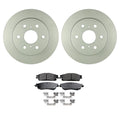 Set of 2 Bosch QuietCast Rear Rotors & Akebono ProACT Brake Pads for Avalanche