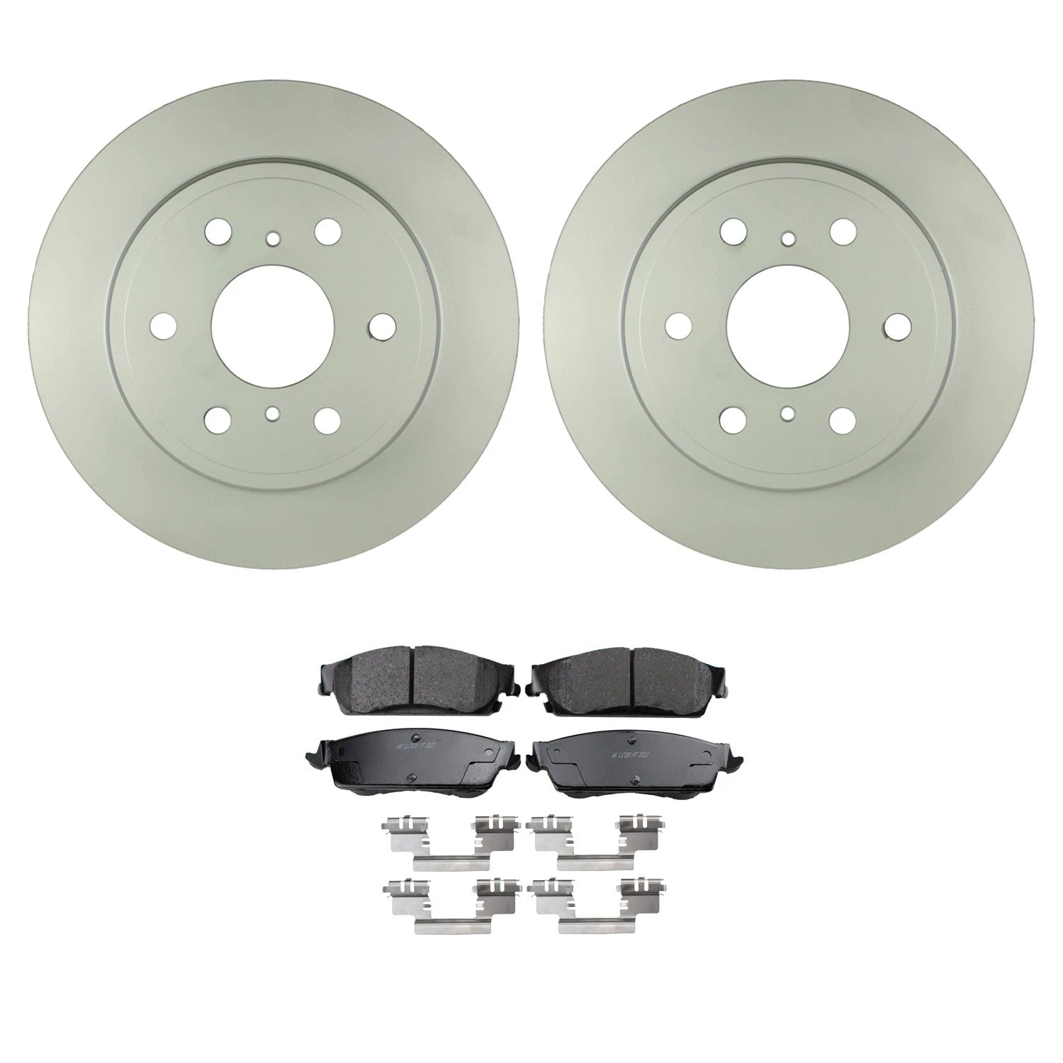 Set of 2 Bosch QuietCast Rear Rotors & Akebono ProACT Brake Pads for Avalanche